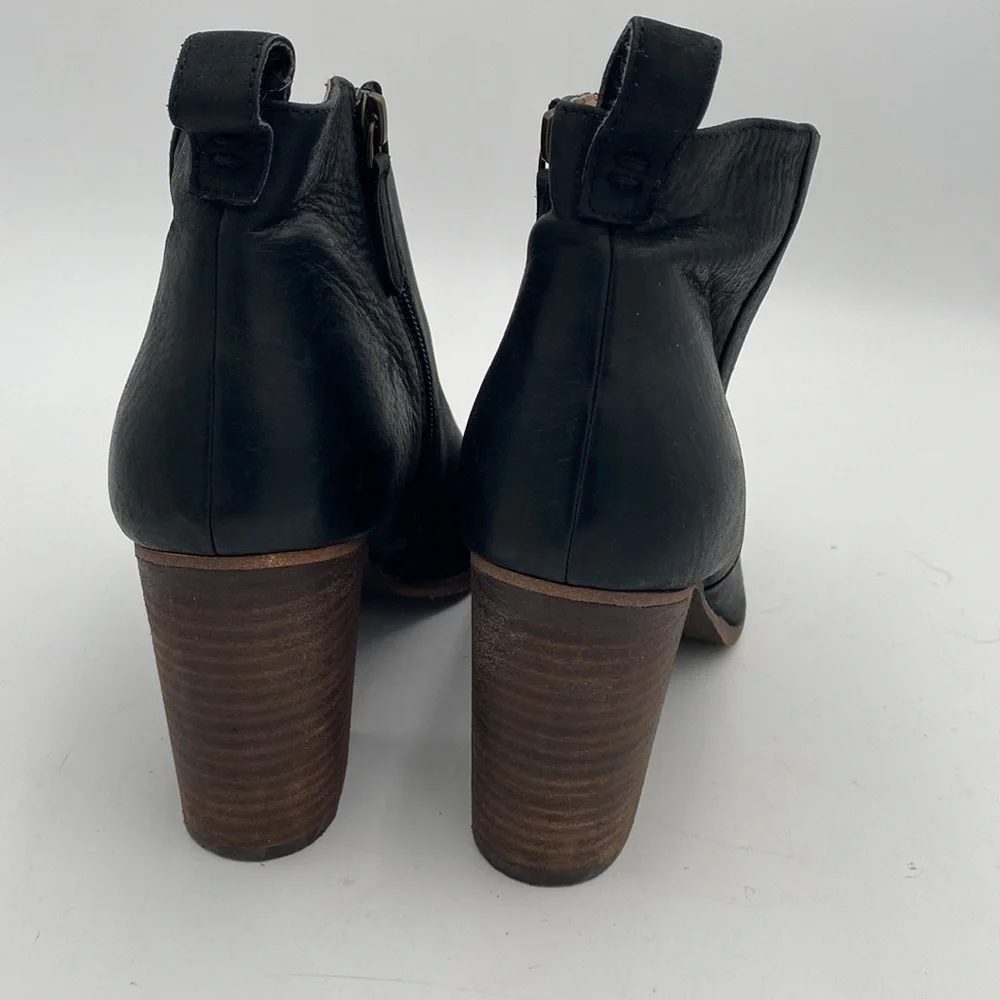 BP Black Ankle Booties women 10M leather casual festival office retro Y2K
